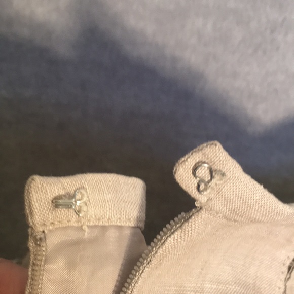 KATHRINE BARCLAY 100% Natural Linen Fully Lined 10 Gore Skater Skirt Side Zipper - Picture 12 of 15